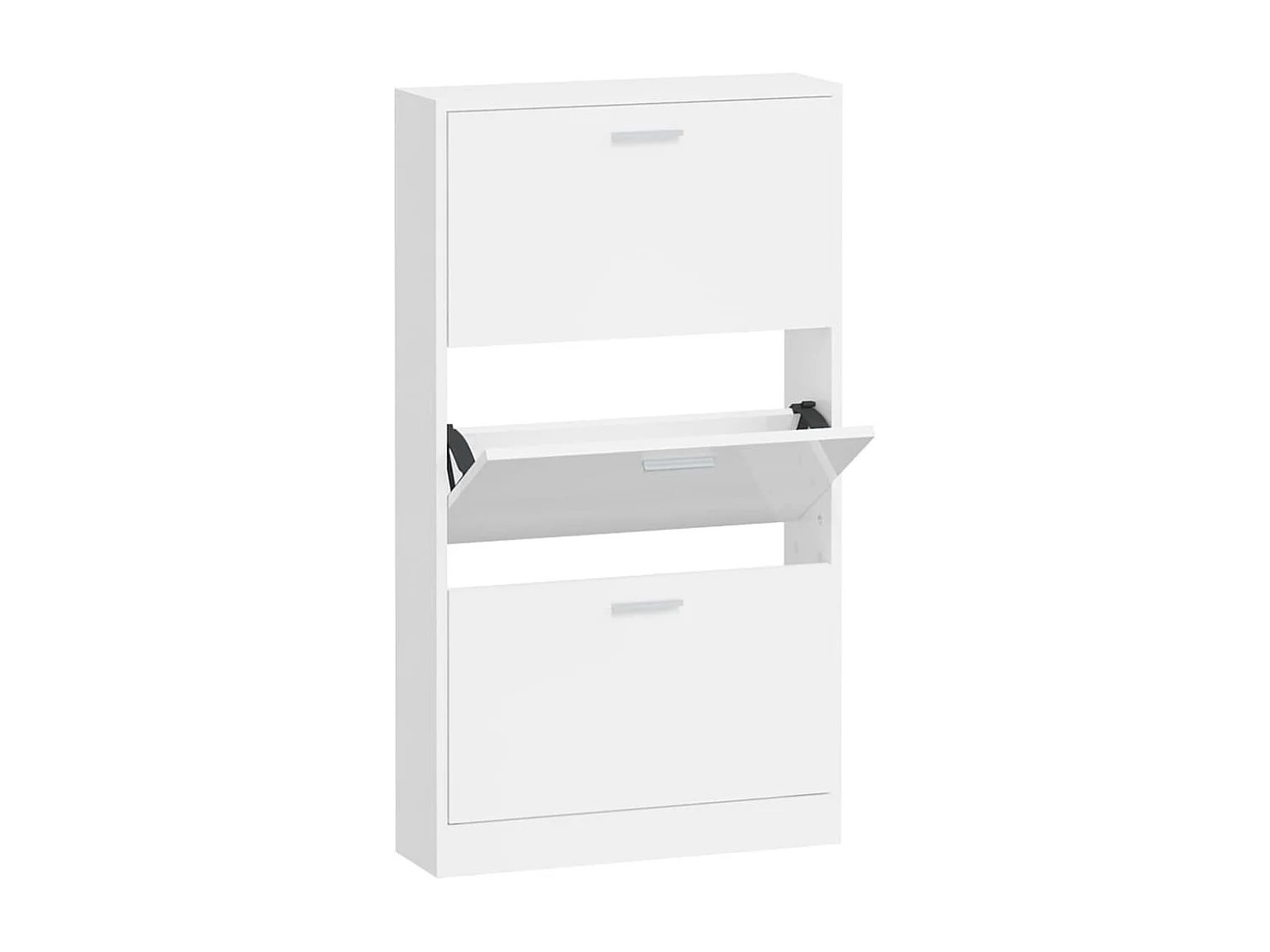 Schoenenkast Glanzend wit 59x17x108 cm Technisch hout