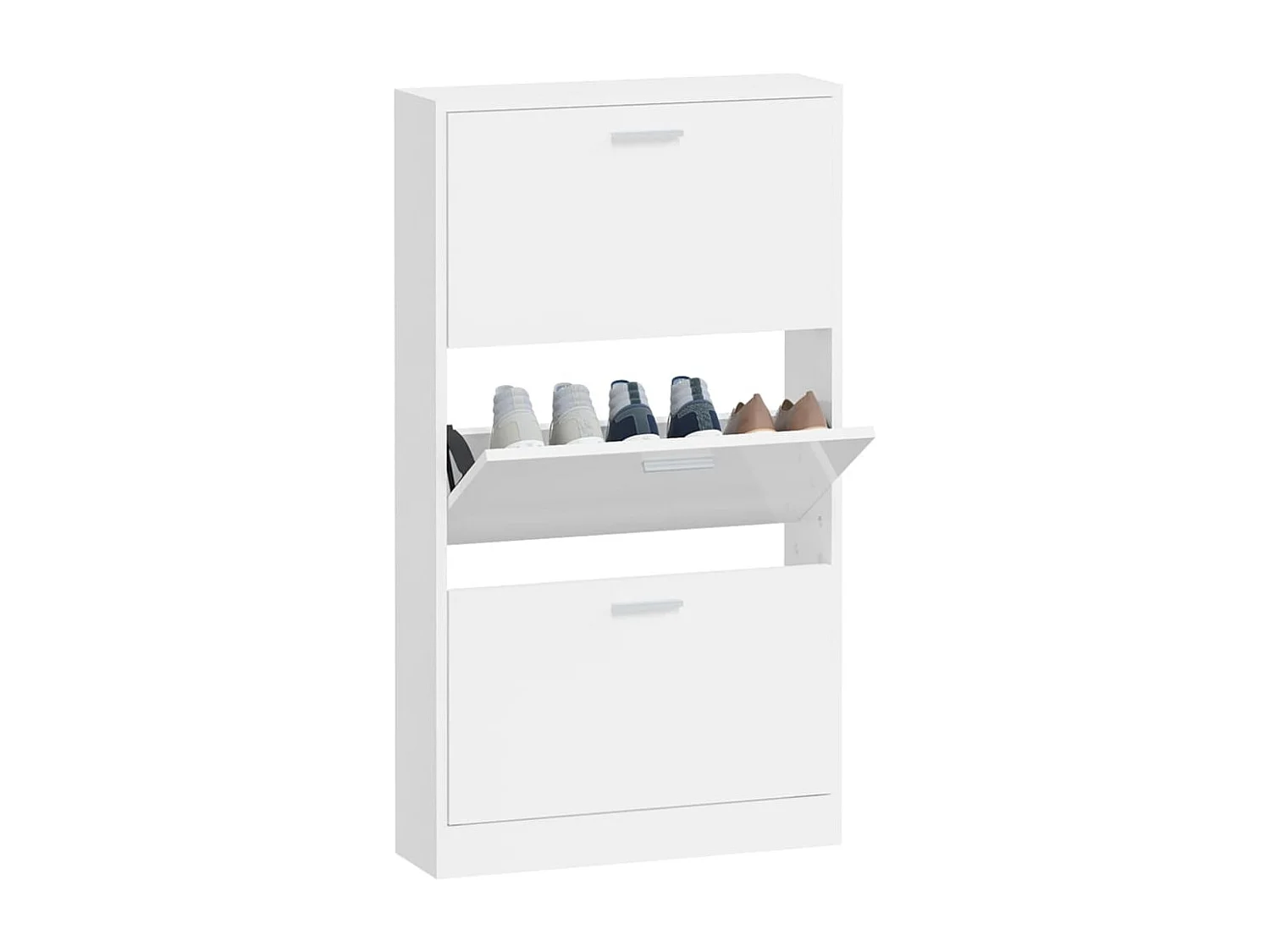 Schoenenkast Glanzend wit 59x17x108 cm Technisch hout