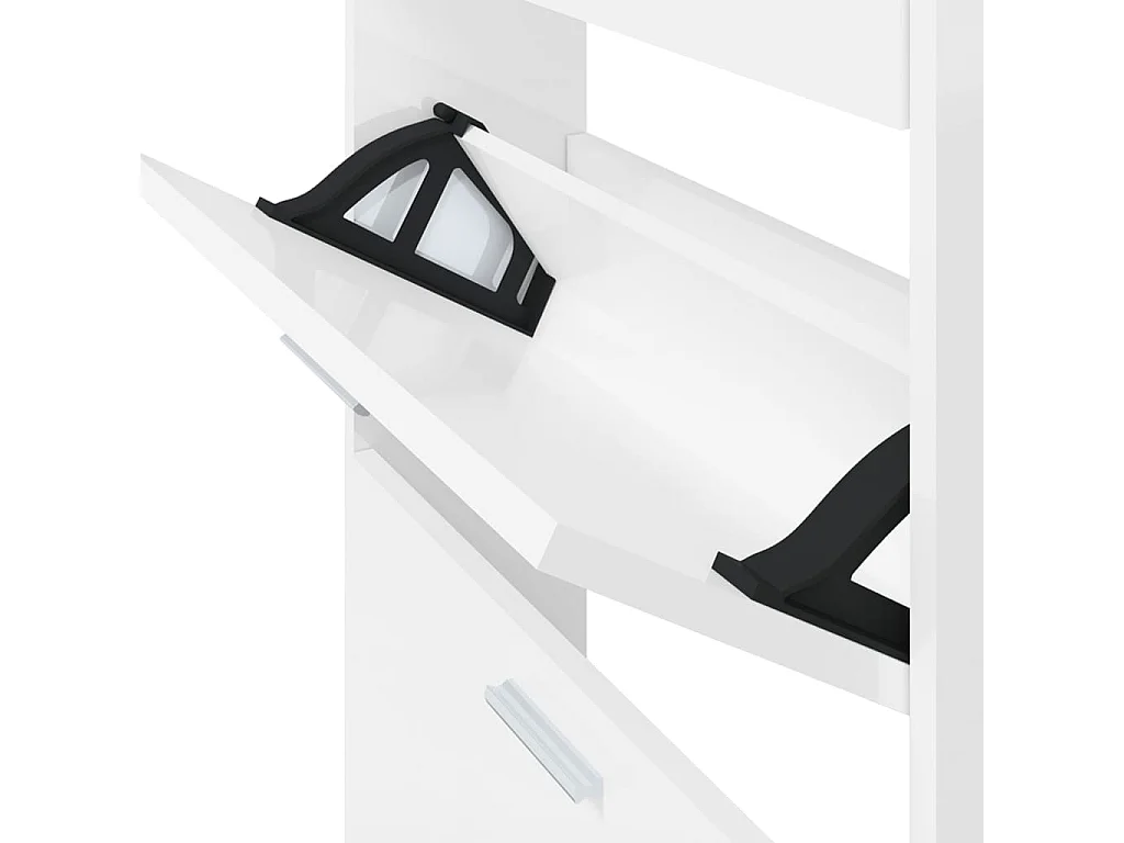 Schoenenkast Glanzend wit 59x17x108 cm Technisch hout