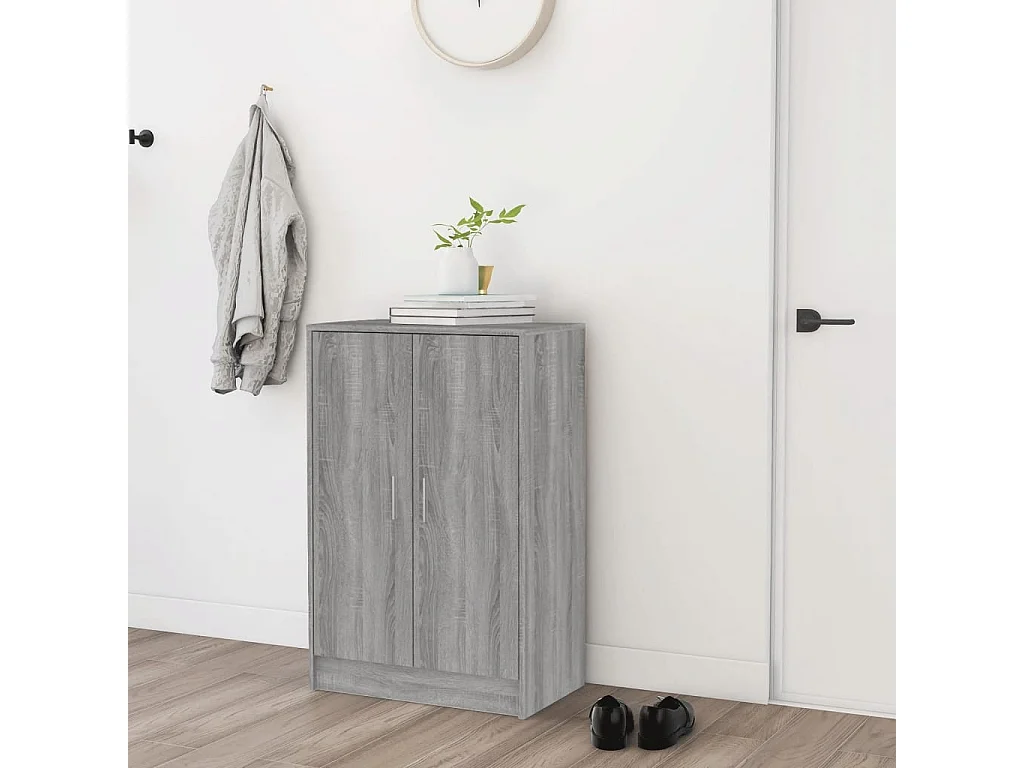 Zapatero gris Sonoma 60x35x92 cm Madera de ingeniería