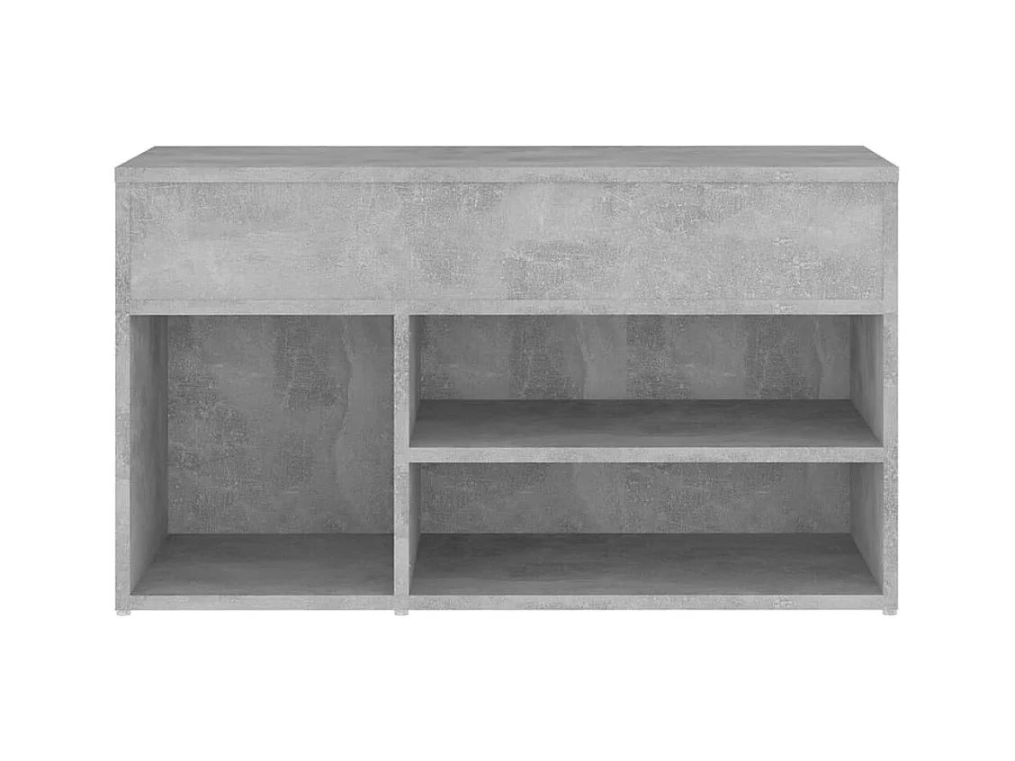 Banco zapatero de hormigón gris 80x30x45 cm Madera de ingeniería