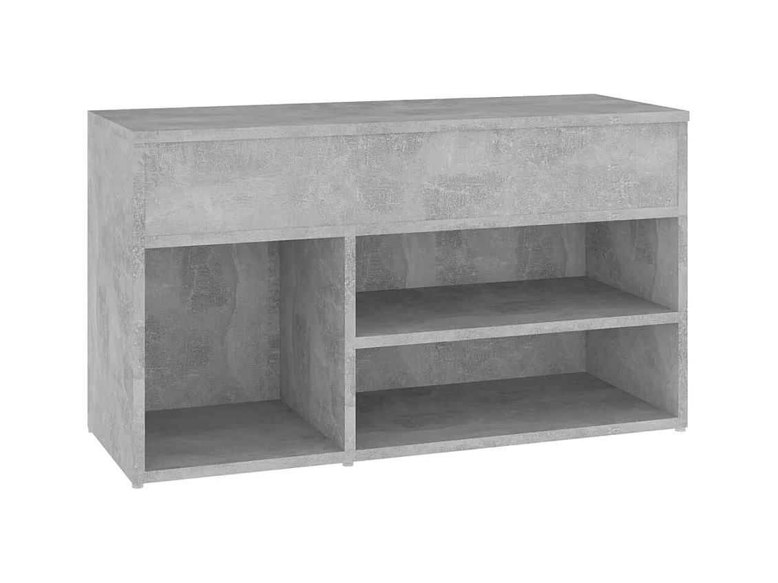 Banco zapatero de hormigón gris 80x30x45 cm Madera de ingeniería