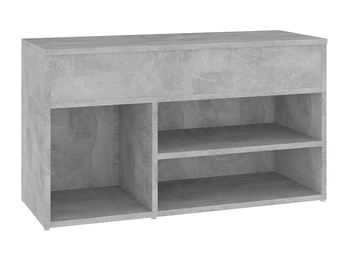 Banc à chaussures Gris béton 80x30x45 cm Bois d'ingénierie