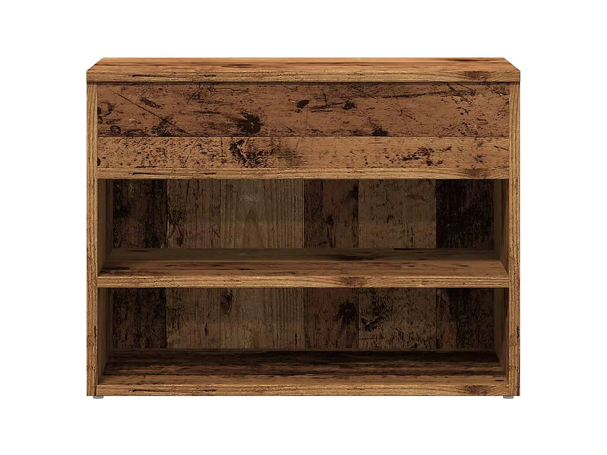 Banc à chaussures vieux bois 60x30x45 cm bois d'ingénierie