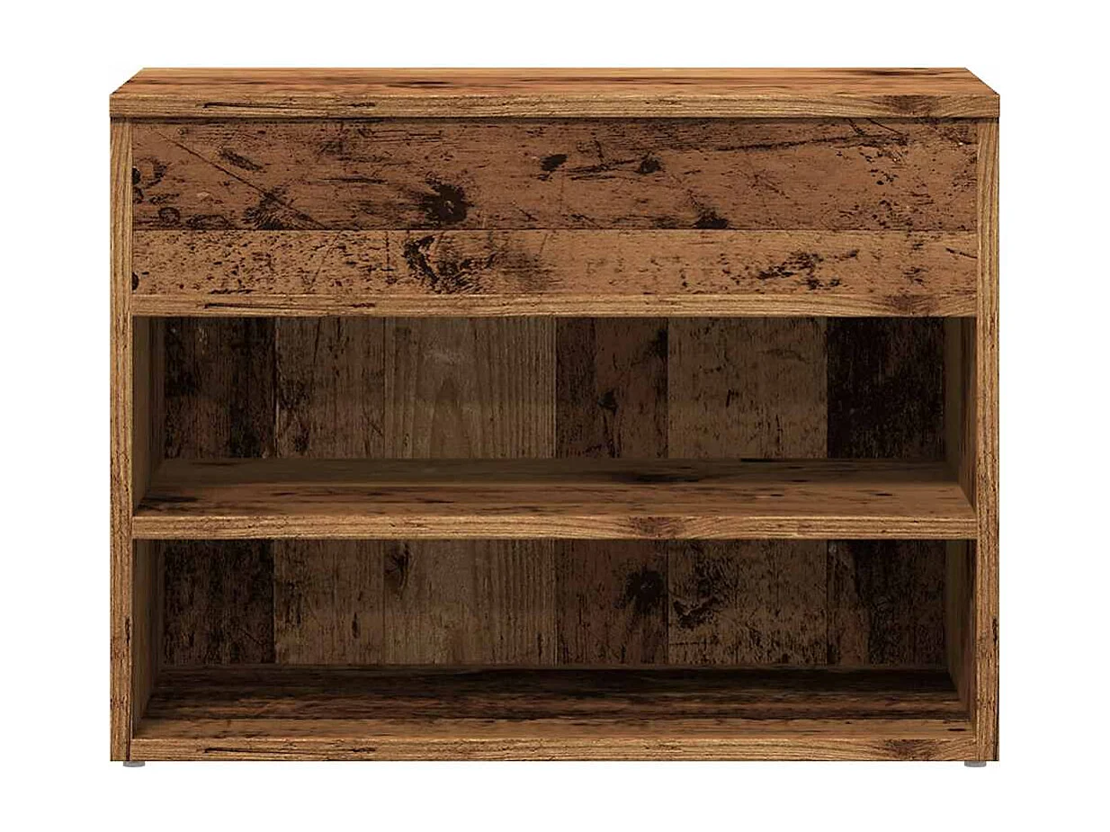 Banc à chaussures vieux bois 60x30x45 cm bois d'ingénierie