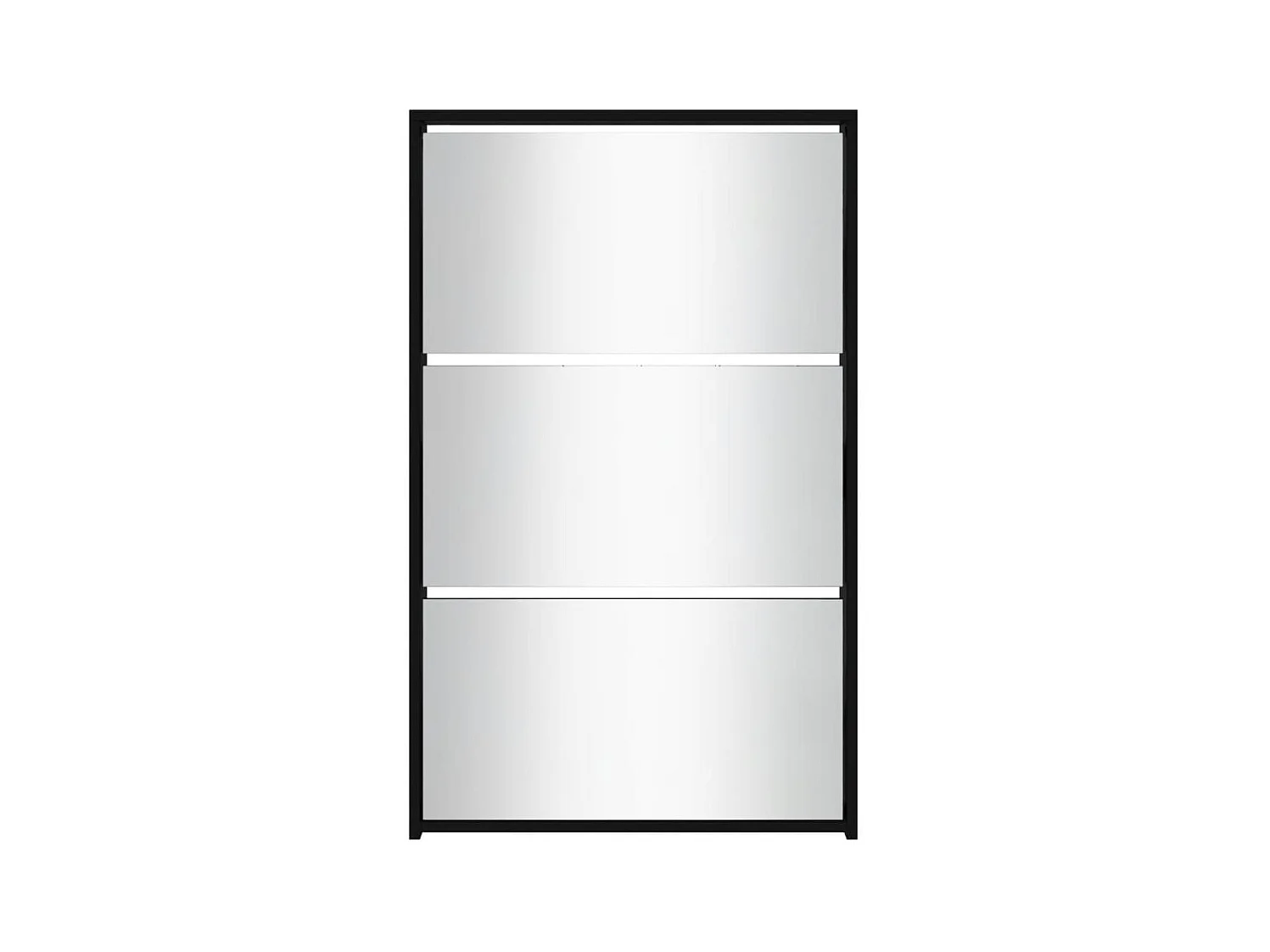 Zapatero con espejo 3 niveles Negro 63x17x102,5 cm