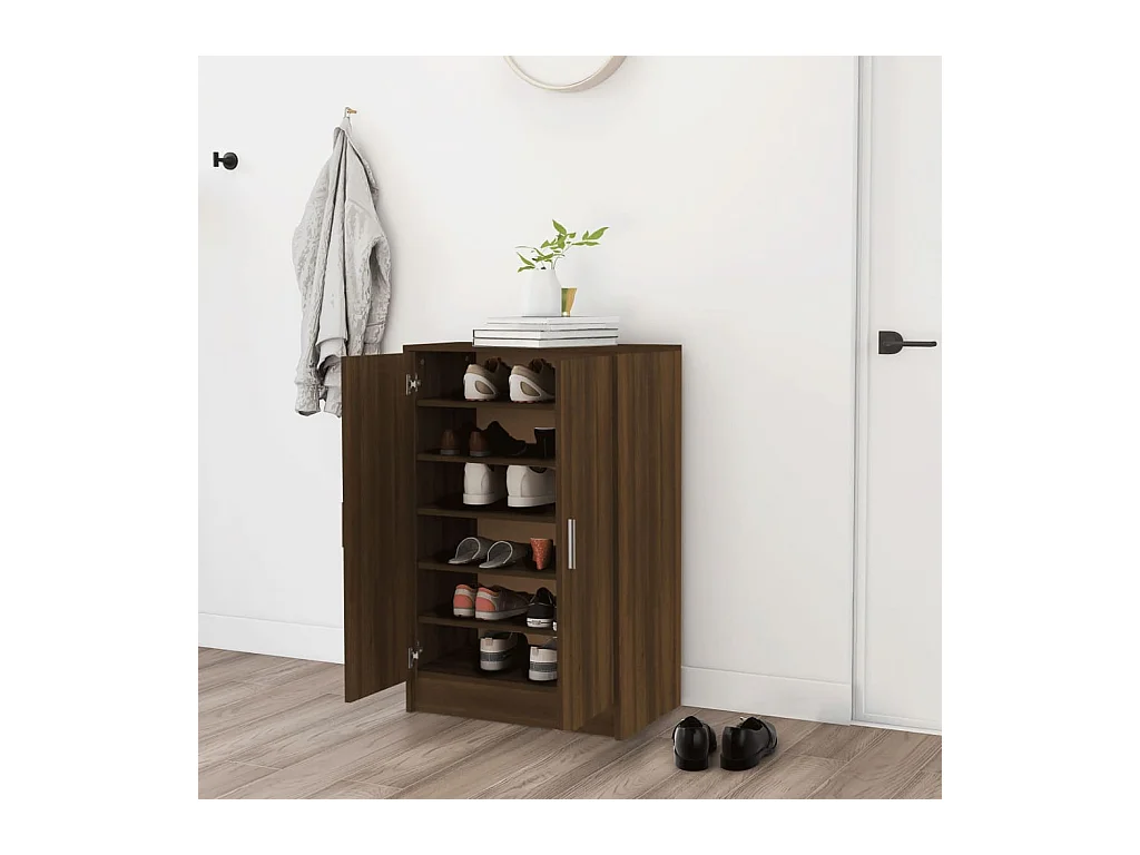 Meuble à chaussures Chêne marron 60x35x92 cm Bois d'ingénierie