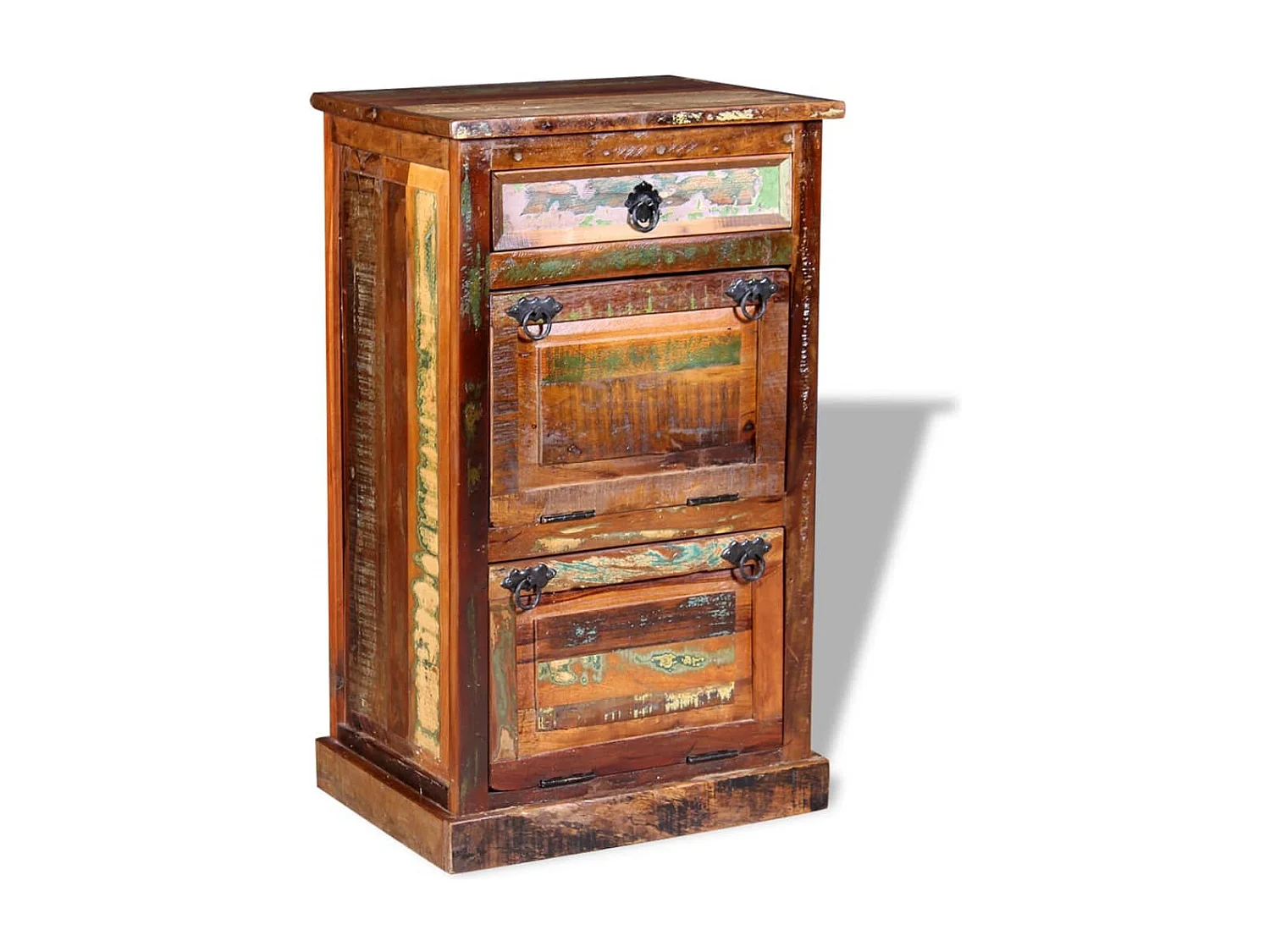 Armoire à chaussures 4 couches avec tiroir Bois de récupération