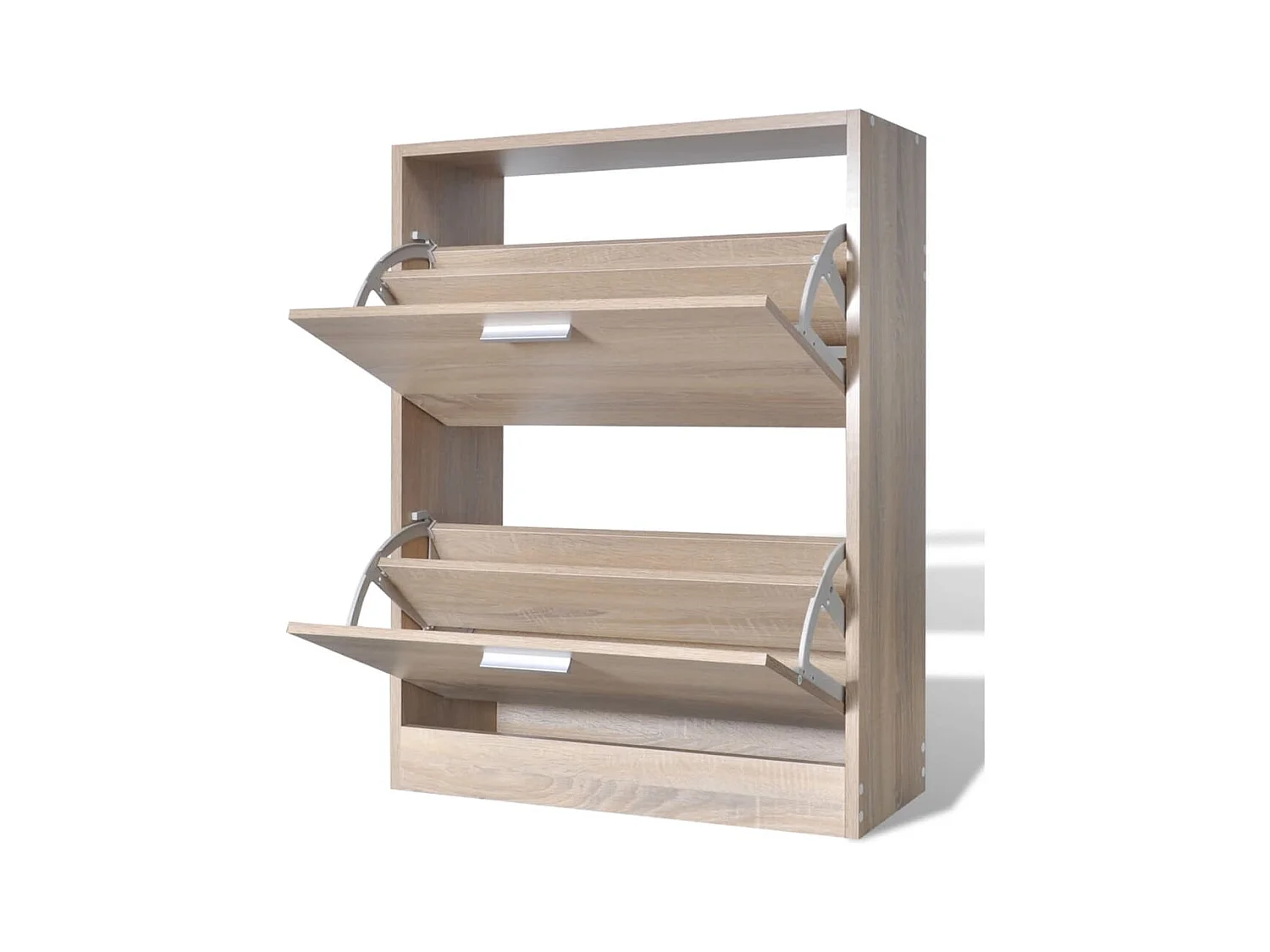 Meuble à chaussures en bois avec 2 compartiments Aspect chêne