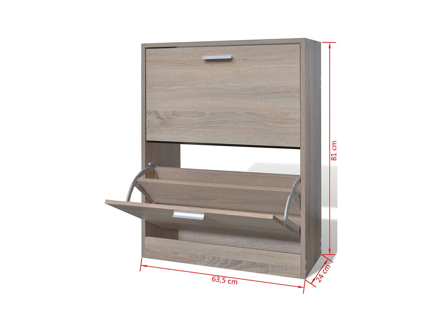 Meuble à chaussures en bois avec 2 compartiments Aspect chêne