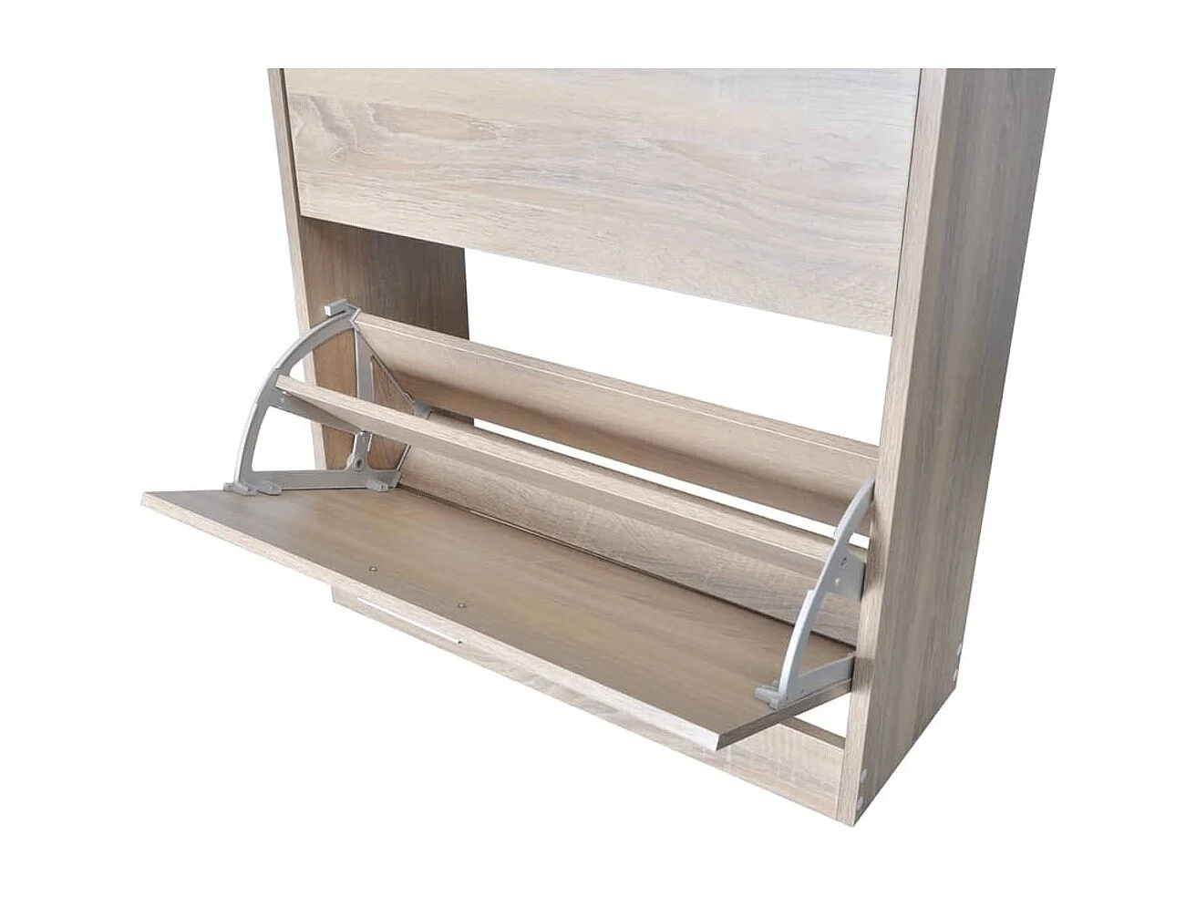 Zapatero de madera con 2 compartimentos Aspecto roble