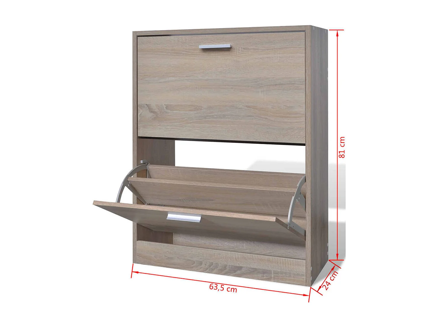 Zapatero de madera con 2 compartimentos Aspecto roble