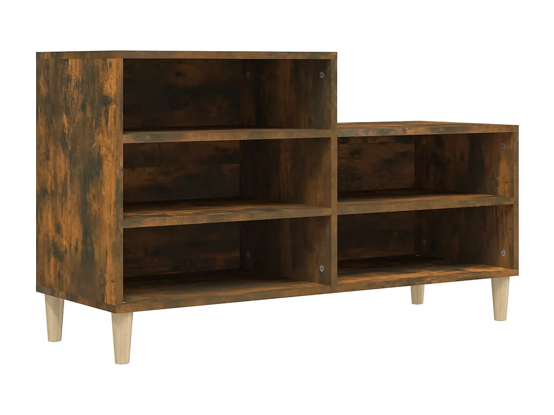 Schuhschrank aus geräucherter Eiche, 102 x 36 x 60 cm, Holzwerkstoff