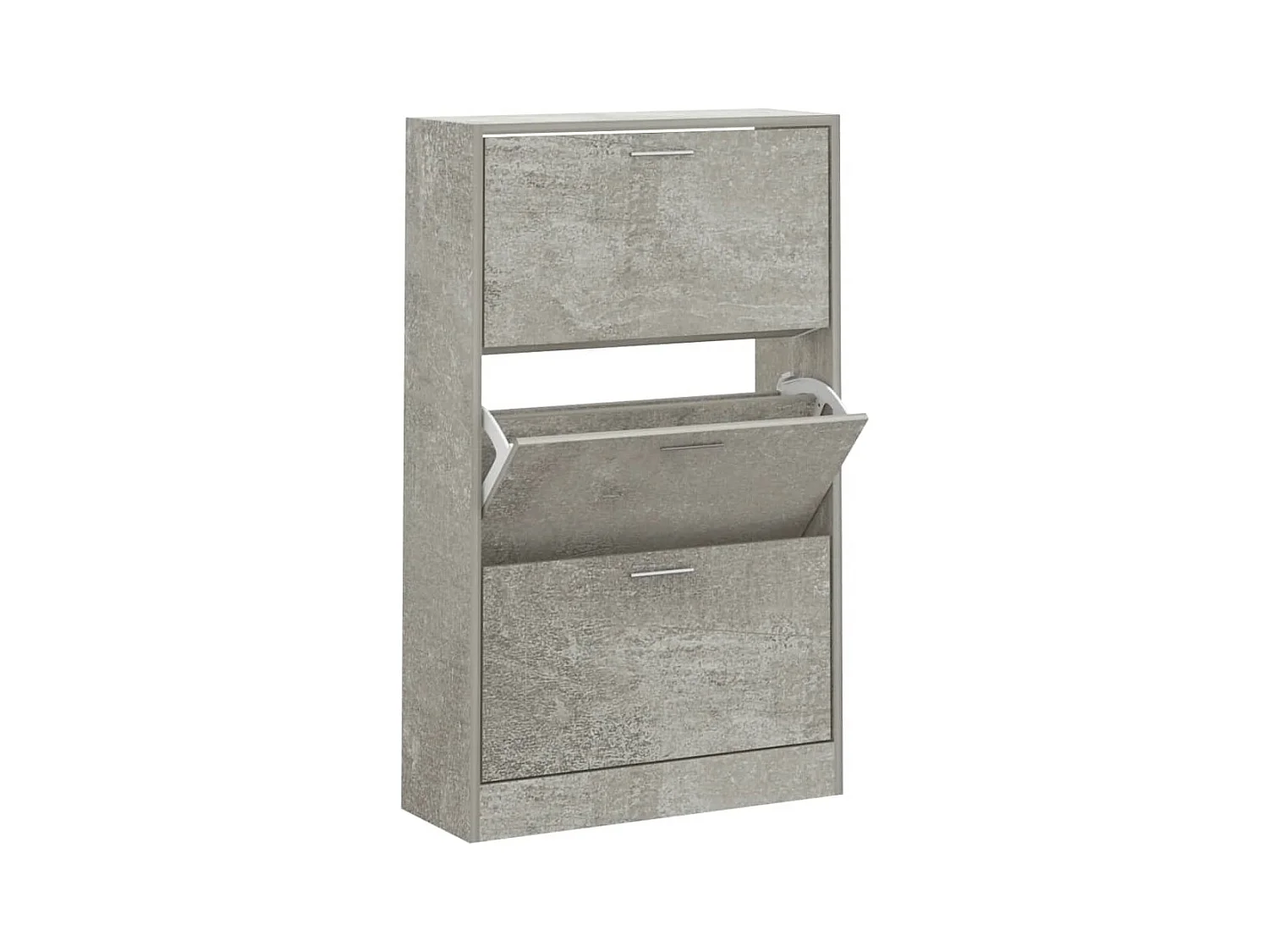 Armoire à chaussures Gris béton 63x24x103 cm Bois d'ingénierie