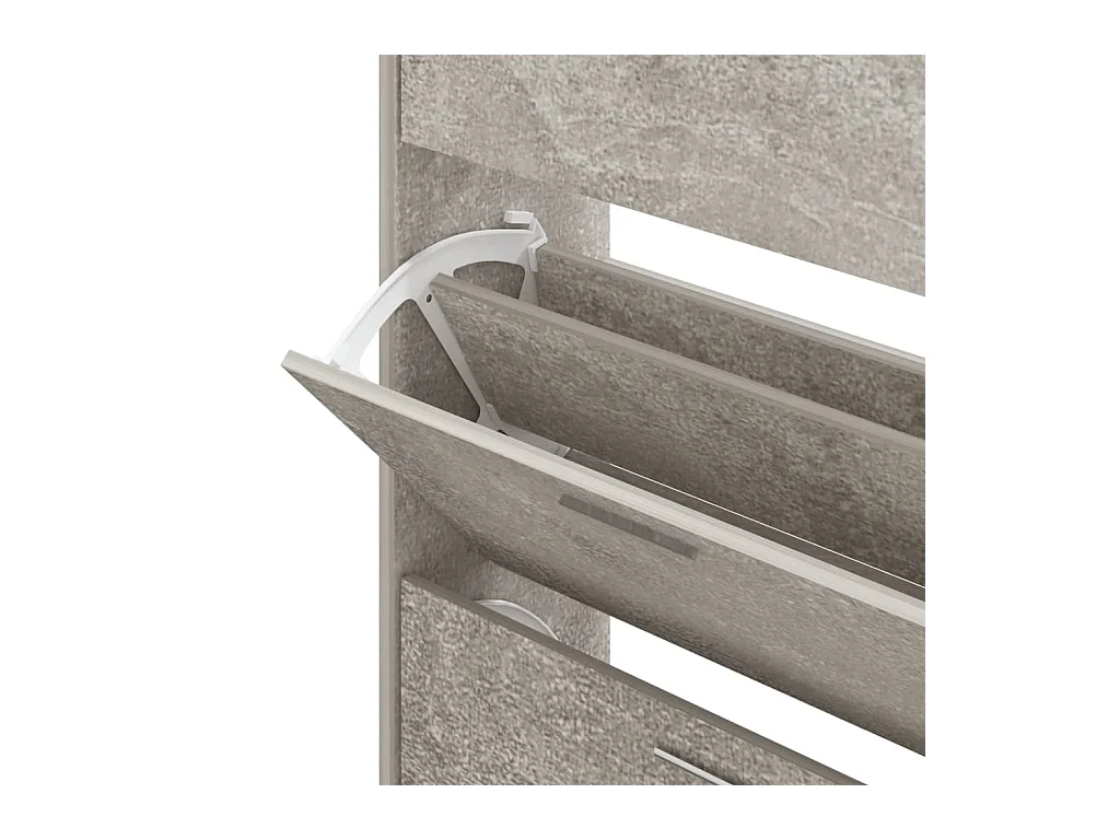 Armoire à chaussures Gris béton 63x24x103 cm Bois d'ingénierie