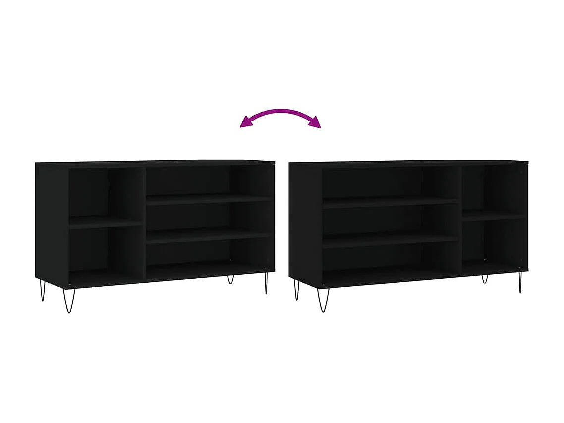 Zwarte schoenenkast 102x36x60 cm Technisch hout