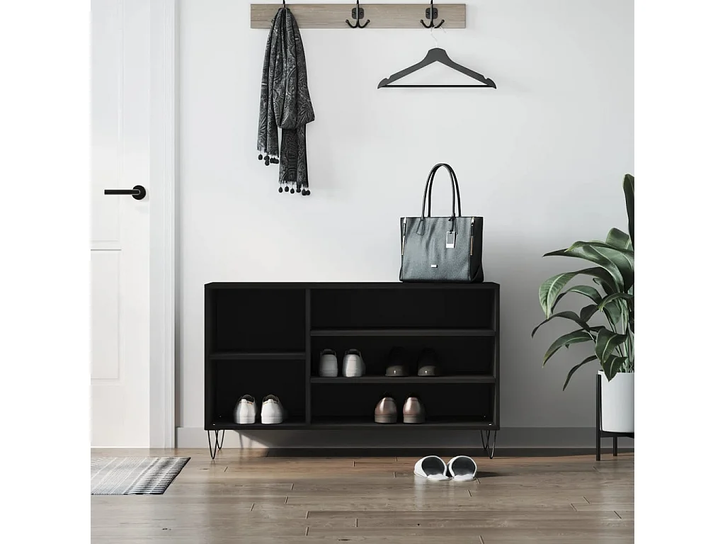 Armoire à chaussures Noir 102x36x60 cm Bois d'ingénierie