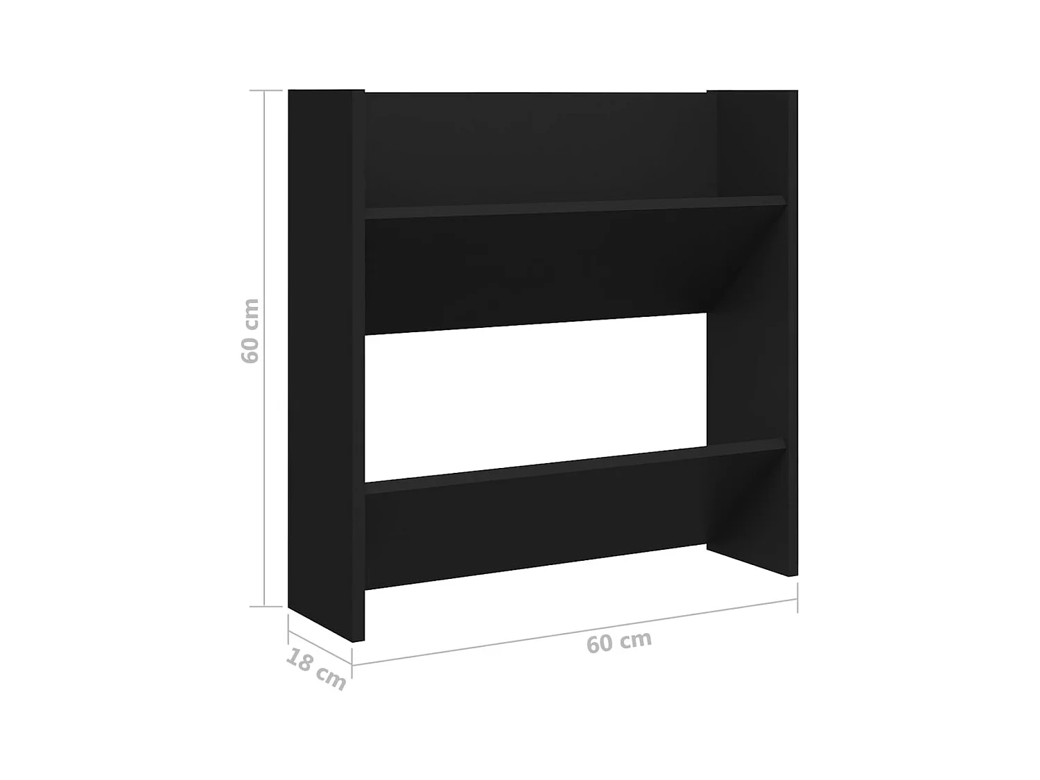 Armoires à chaussures murales 4 pcs noir bois d'ingénierie