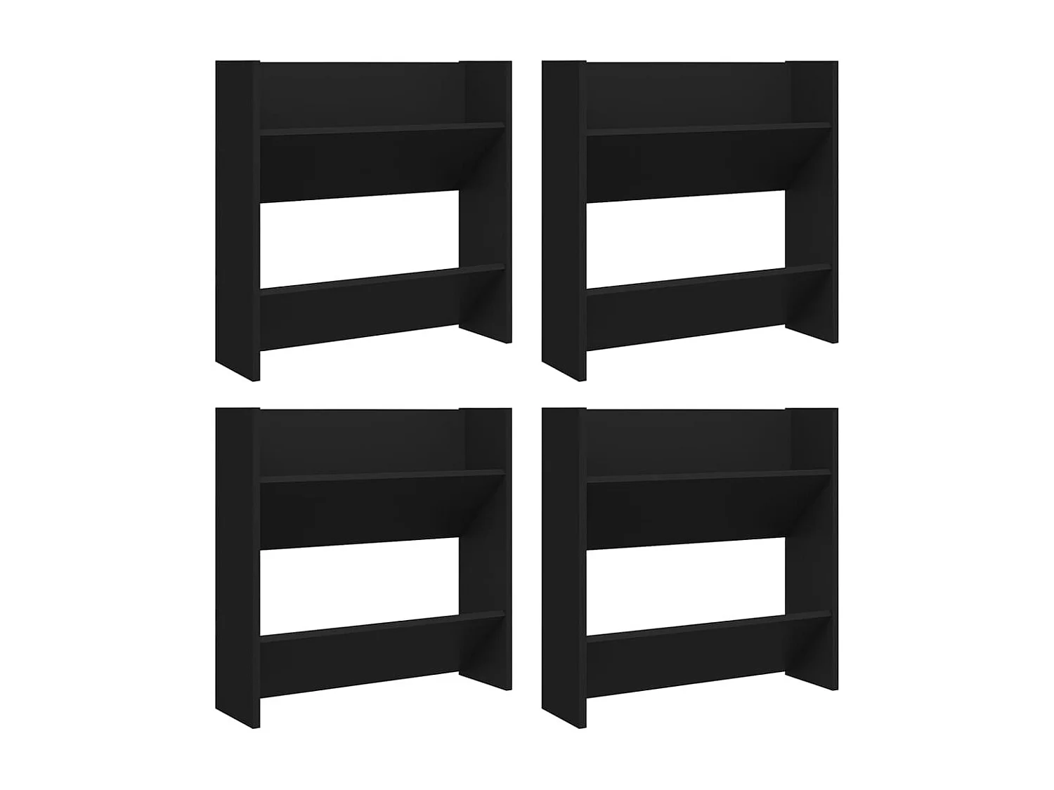 scarpiere da parete in legno ingegnerizzato nero