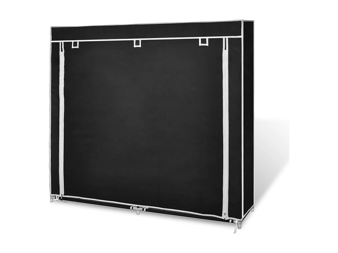 Armoire à chaussures avec housse 115 x 28 x 110cm Tissu Noir