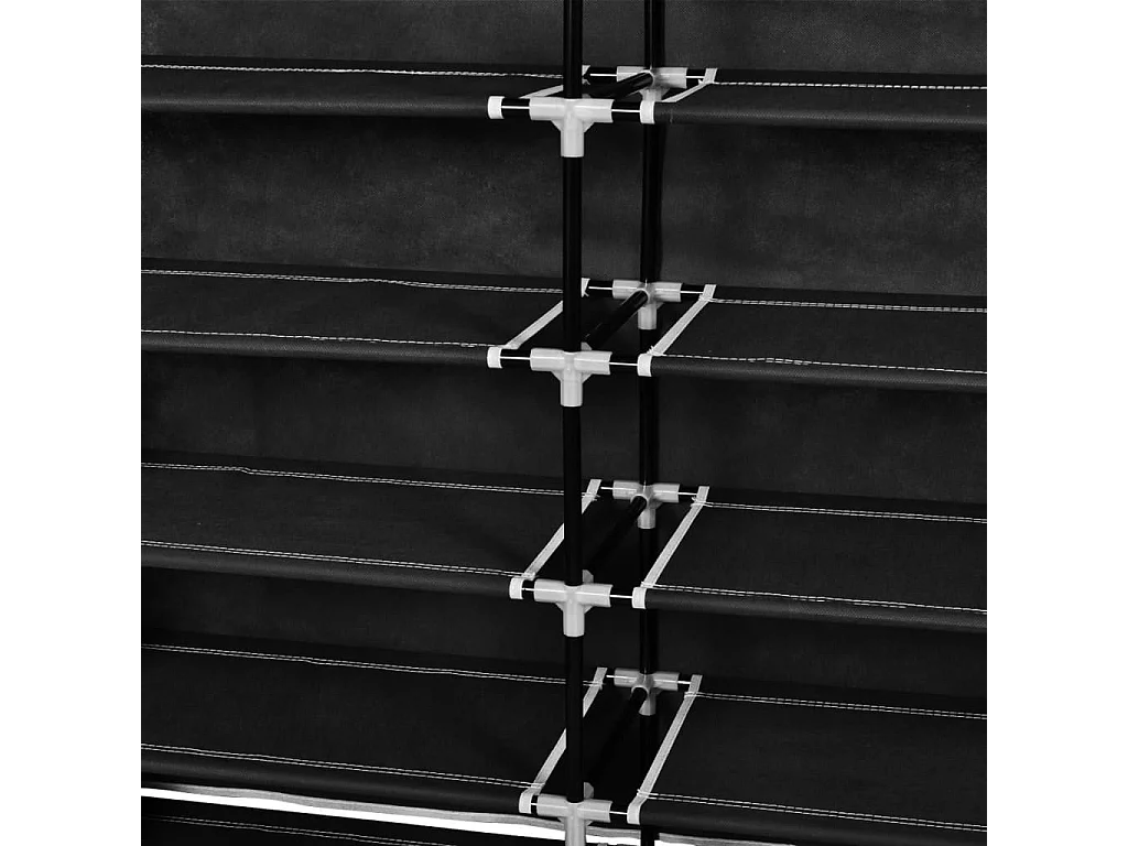 Scarpiera con coperchio 115 x 28 x 110cm Tessuto nero