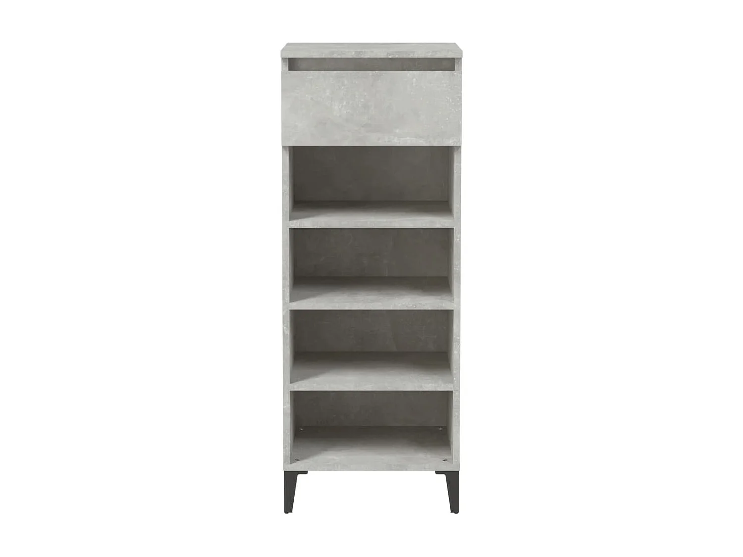 Betongraues Schuhregal 40x36x105 cm Holzwerkstoff