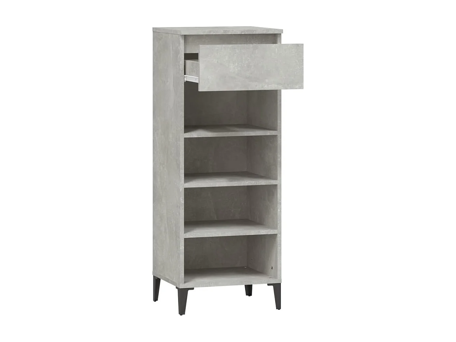 Betongraues Schuhregal 40x36x105 cm Holzwerkstoff