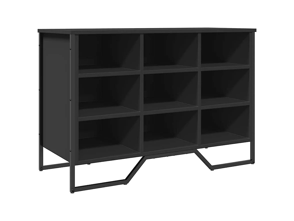 Armoire à chaussures noir 90x38x61,5 cm bois d'ingénierie