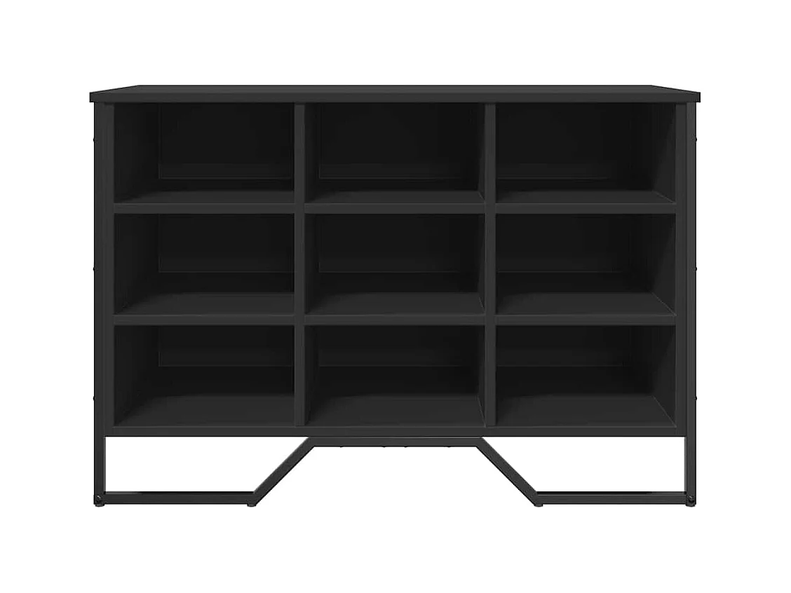 Armoire à chaussures noir 90x38x61,5 cm bois d'ingénierie