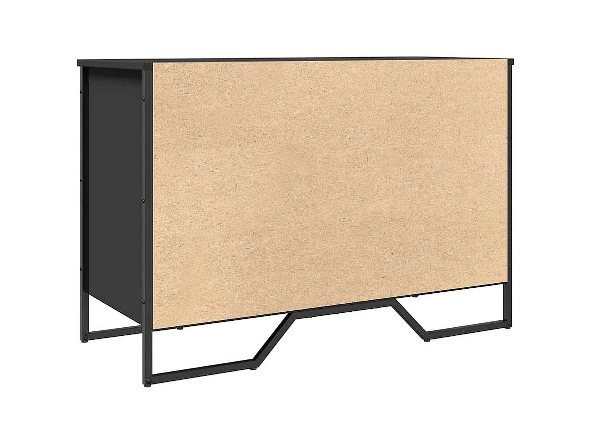 Armoire à chaussures noir 90x38x61,5 cm bois d'ingénierie