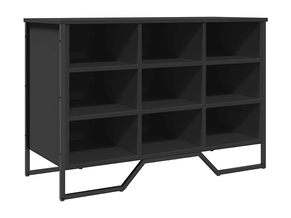 Scarpiera nera 90x38x61,5 cm in legno ingegnerizzato