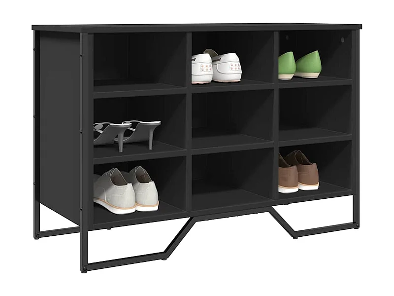 Armoire à chaussures noir 90x38x61,5 cm bois d'ingénierie