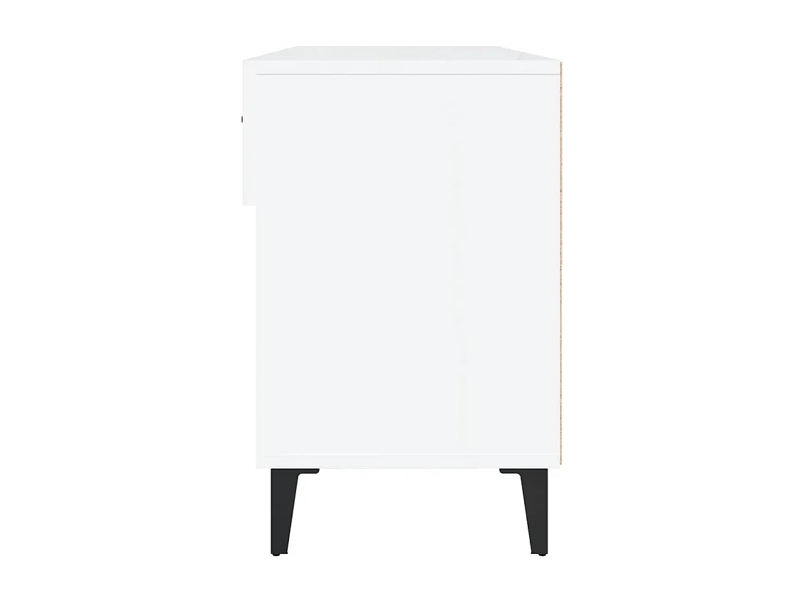 Armoire à chaussure Blanc brillant 102x35x55 cm Bois ingénierie