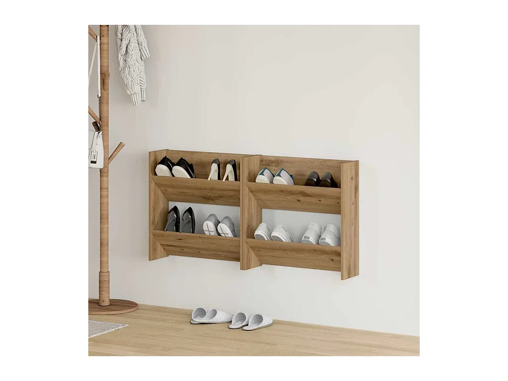 Cabinets à chaussures muraux avec étagère Autre 2 pcs chêne artisanal