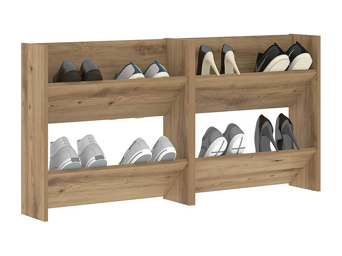 Cabinets à chaussures muraux avec étagère Autre 2 pcs chêne artisanal