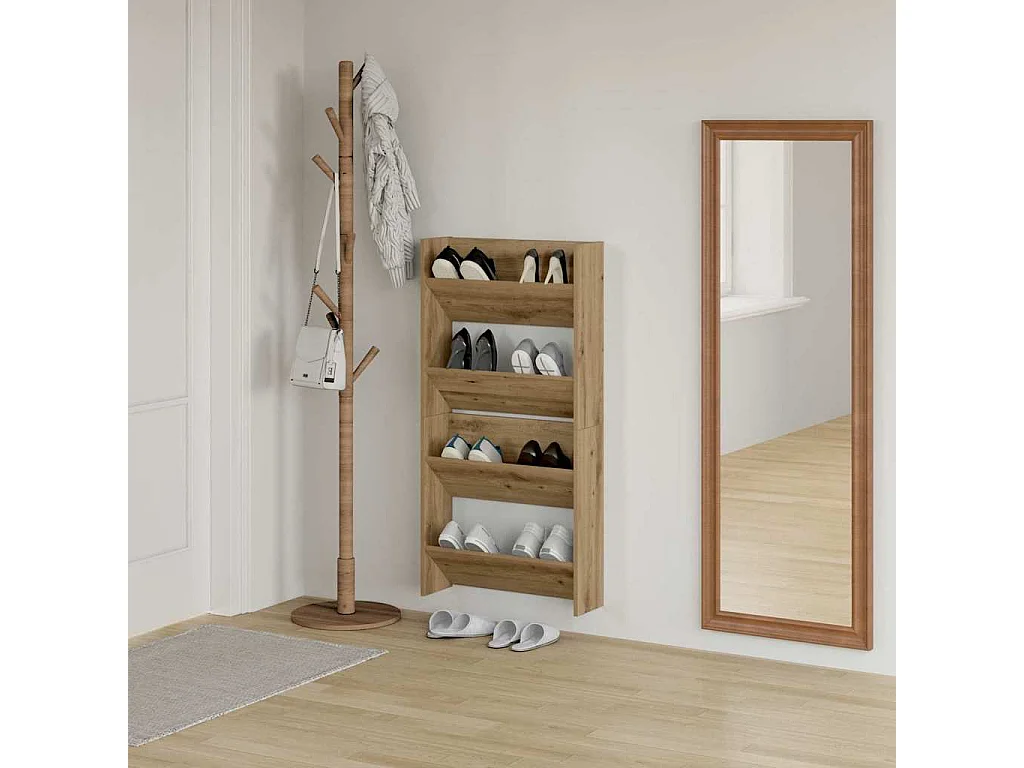 Cabinets à chaussures muraux avec étagère Autre 2 pcs chêne artisanal