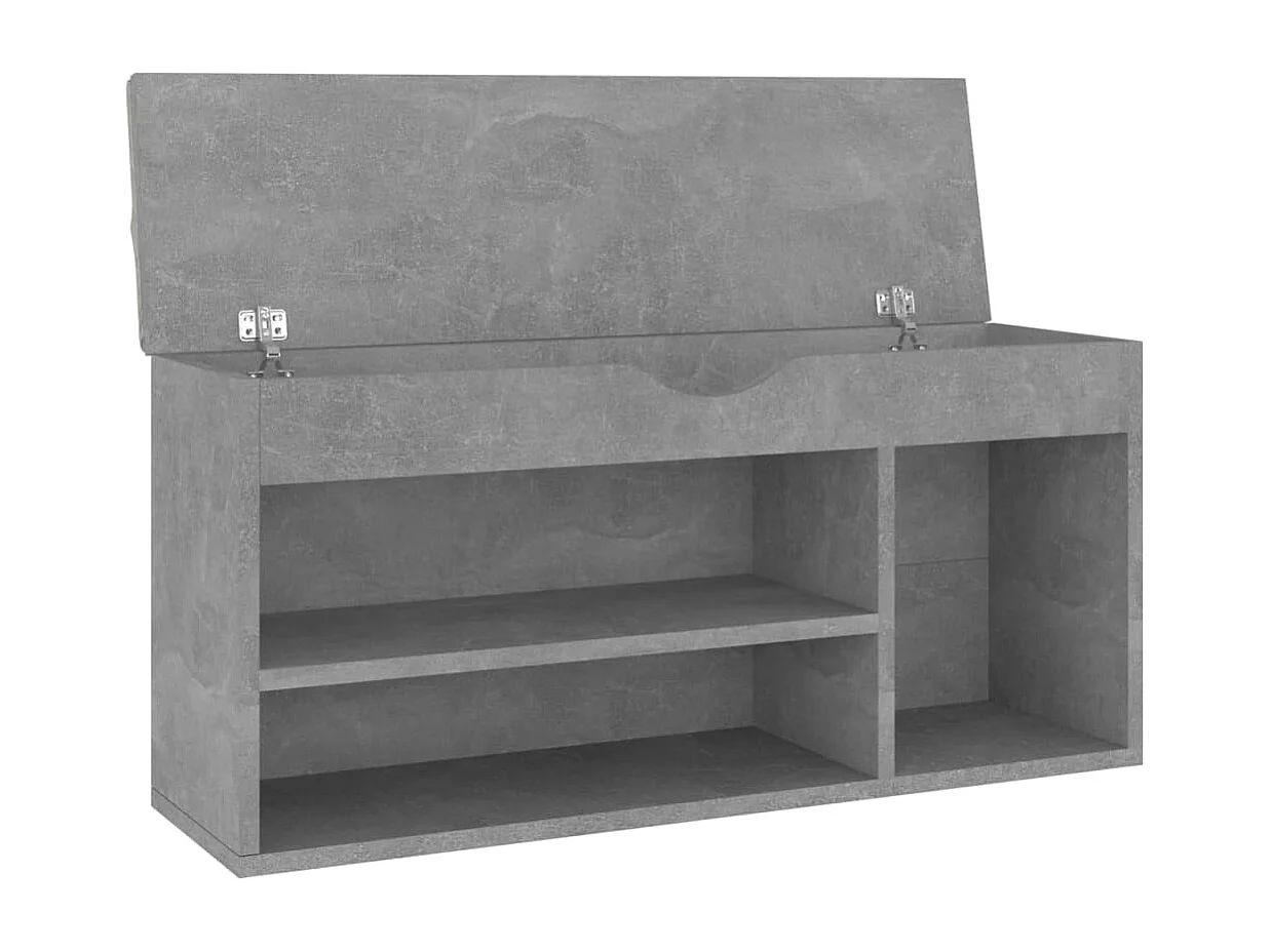 Banco para zapatos con cojín de madera de ingeniería gris hormigón