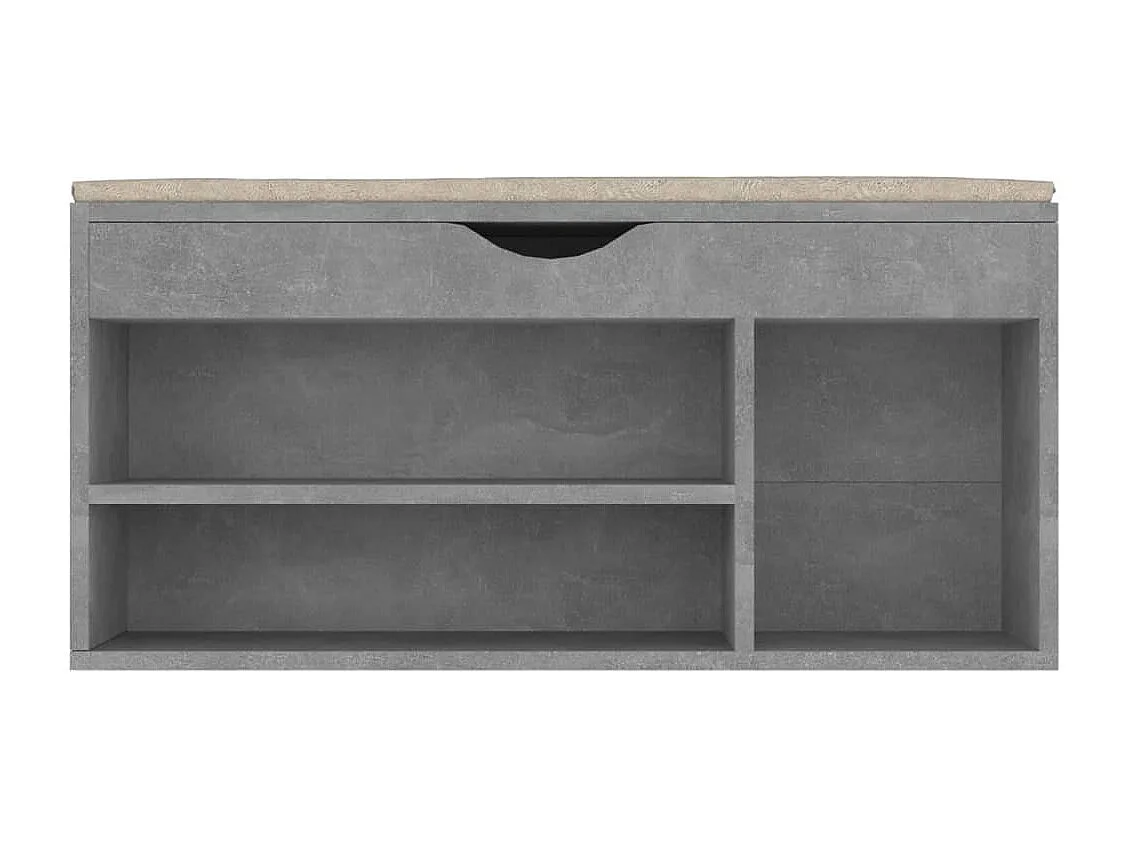 Banco para zapatos con cojín de madera de ingeniería gris hormigón