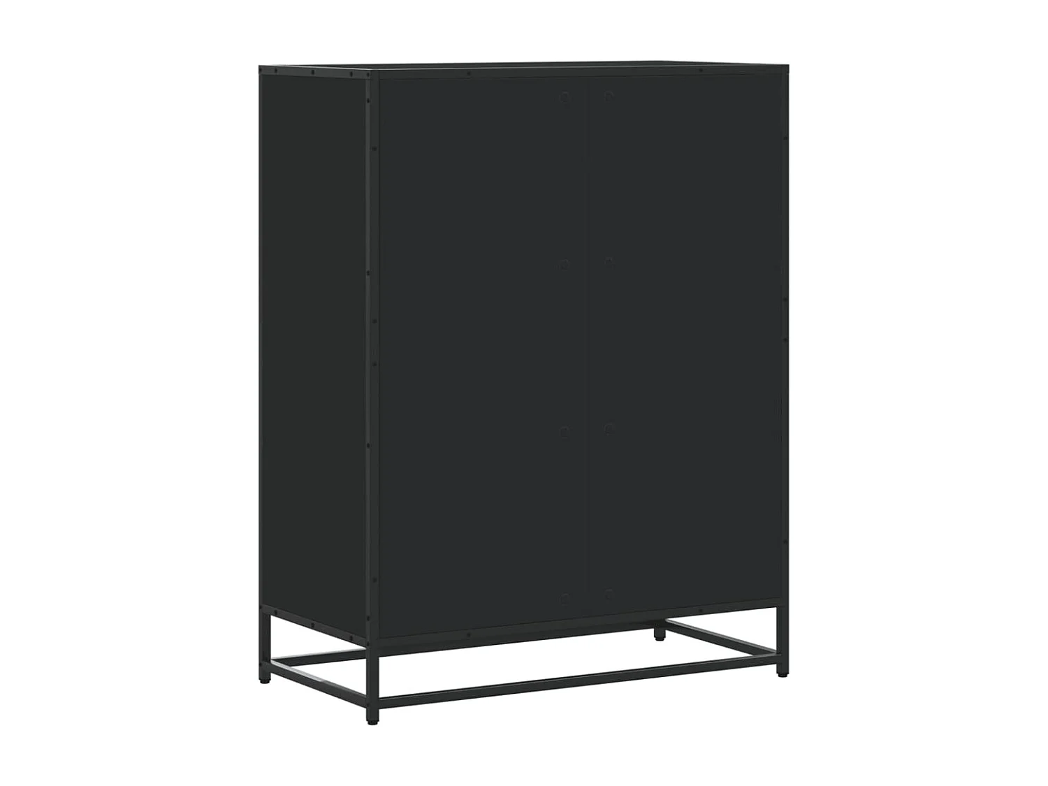 Zwarte schoenenkast 75x38x97,5 cm bewerkt hout metaal