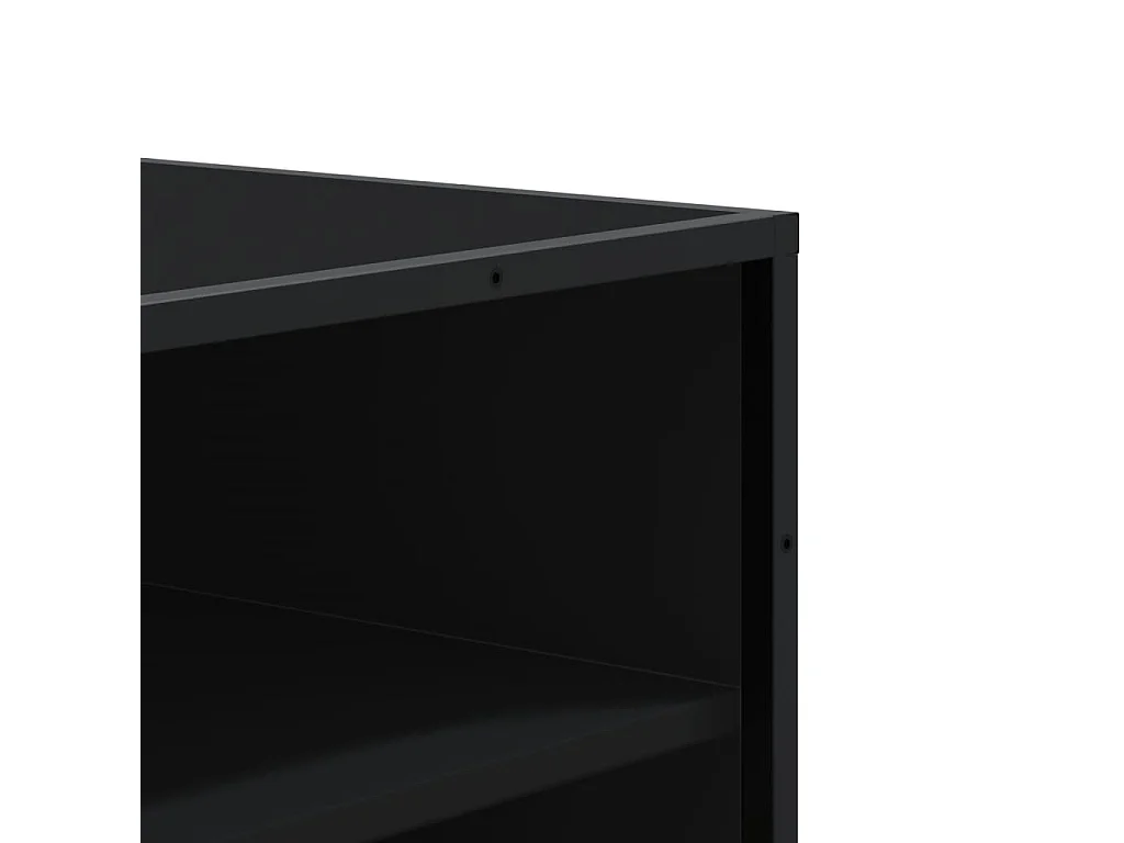 Zwarte schoenenkast 75x38x97,5 cm bewerkt hout metaal