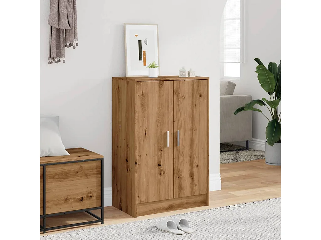 Armoire à chaussures chêne artisanal bois d'ingénierie