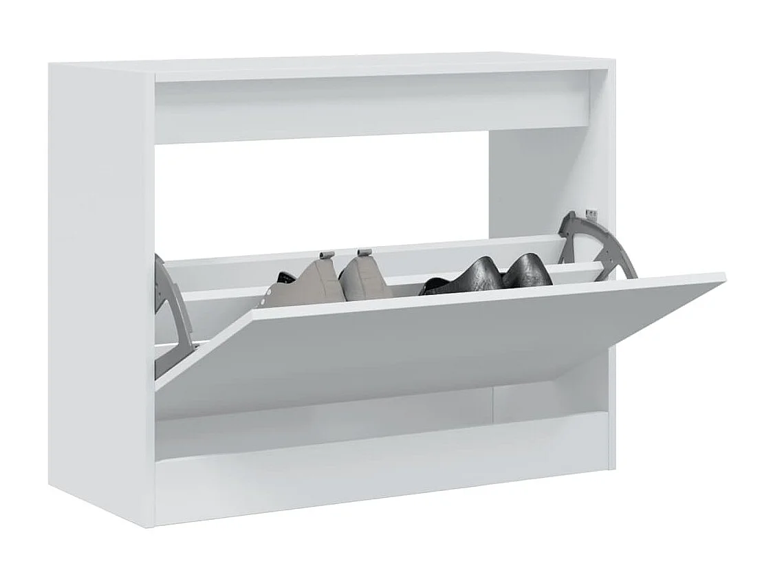 Zapatero blanco 80x34x63 cm madera contrachapada