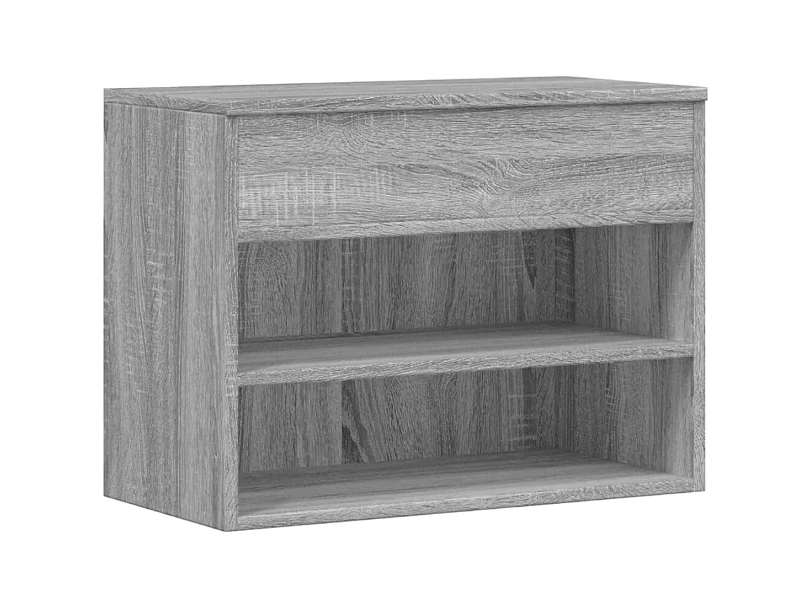 Sonoma Grijze Schoenenbank 60x30x45 cm Gemaakt van Bewerkt Hout