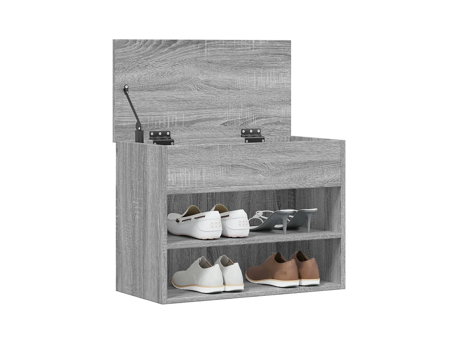 Sonoma Grijze Schoenenbank 60x30x45 cm Gemaakt van Bewerkt Hout