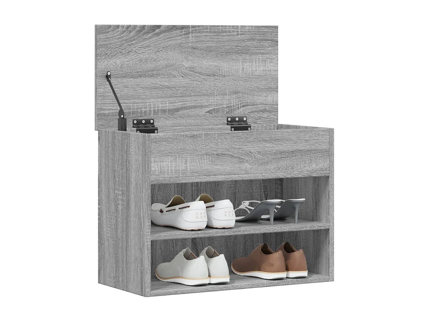 Sonoma Grijze Schoenenbank 60x30x45 cm Gemaakt van Bewerkt Hout