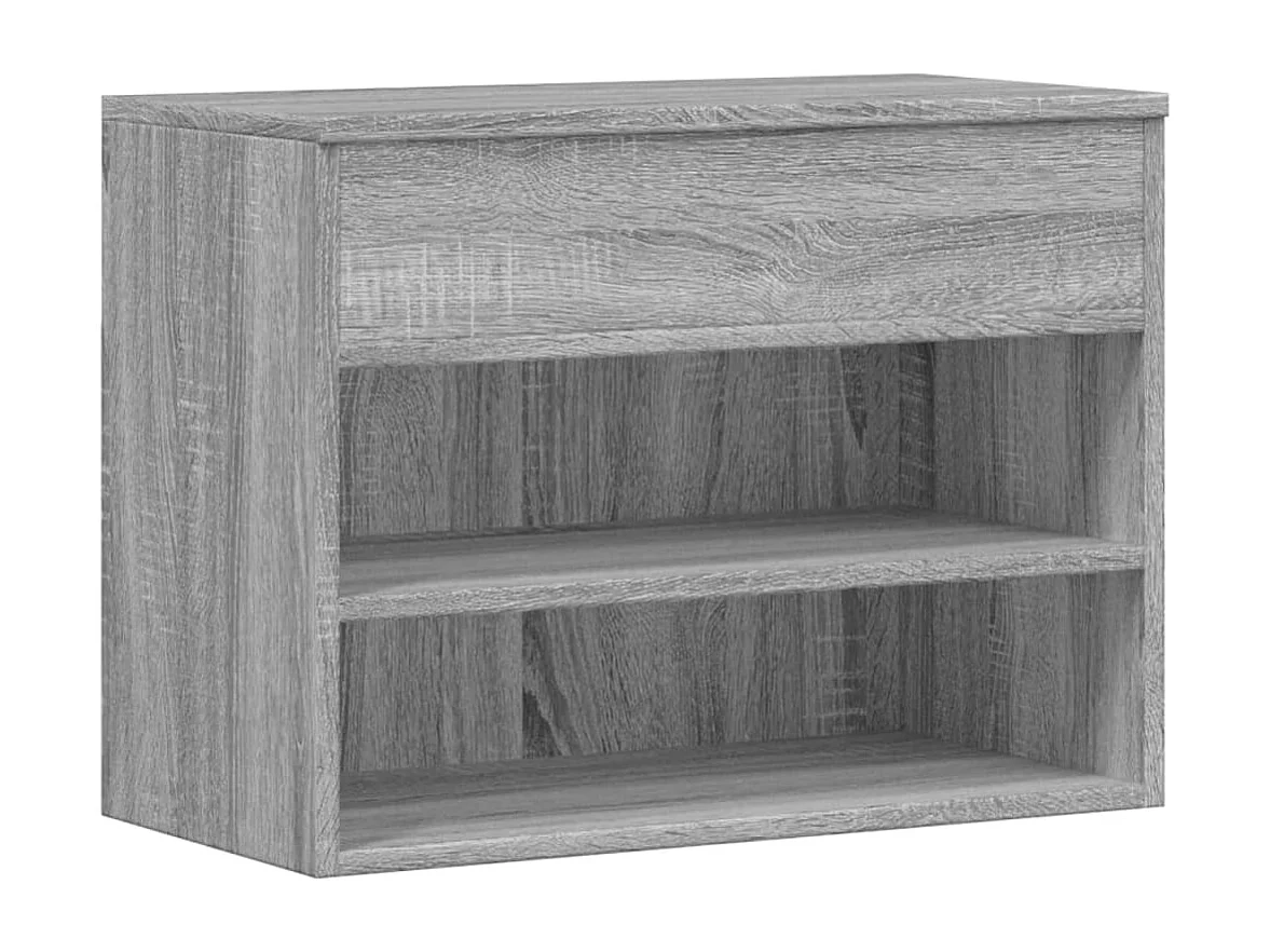 Banco zapatero Sonoma gris 60x30x45 cm Madera de ingeniería