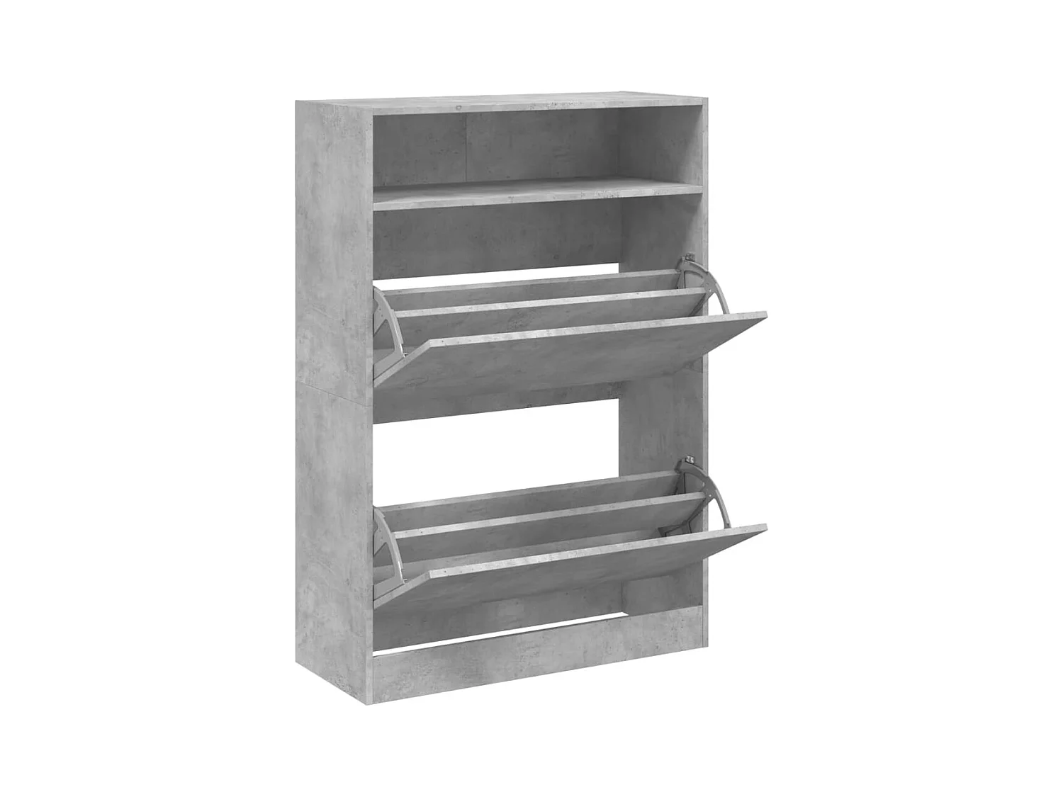 Betongrijze opvouwbare schoenenkast met 2 laden