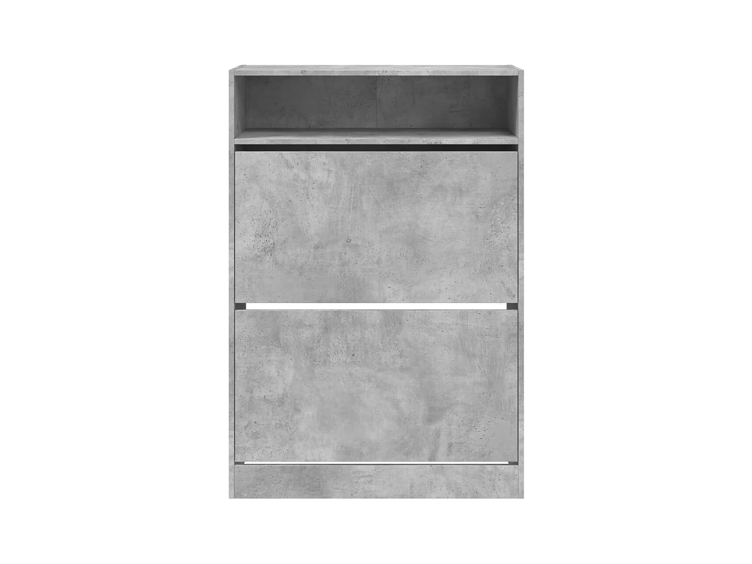 Betongrijze opvouwbare schoenenkast met 2 laden