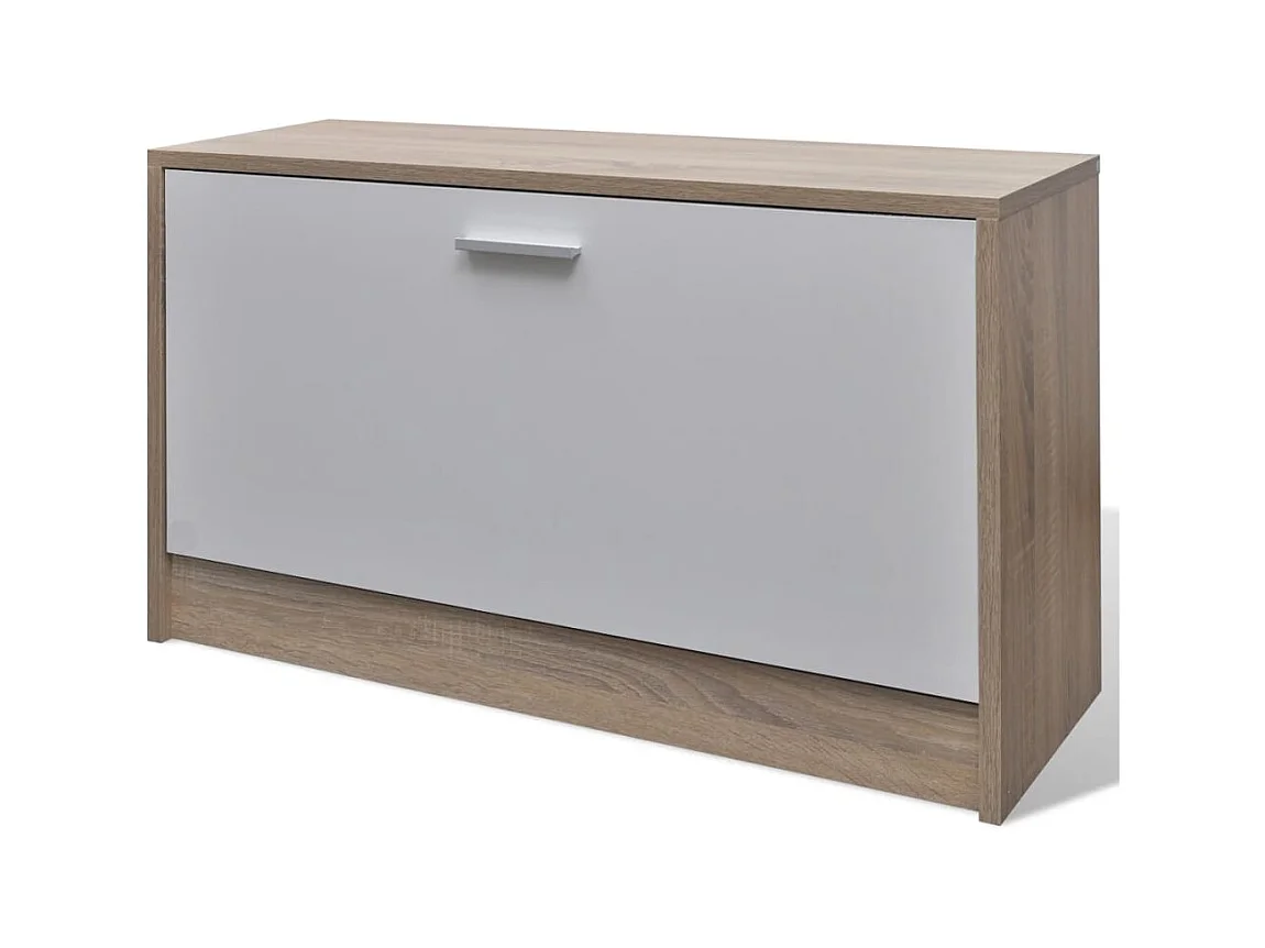 Armoire à chaussures 3-en-1 Bois Chêne et blanc