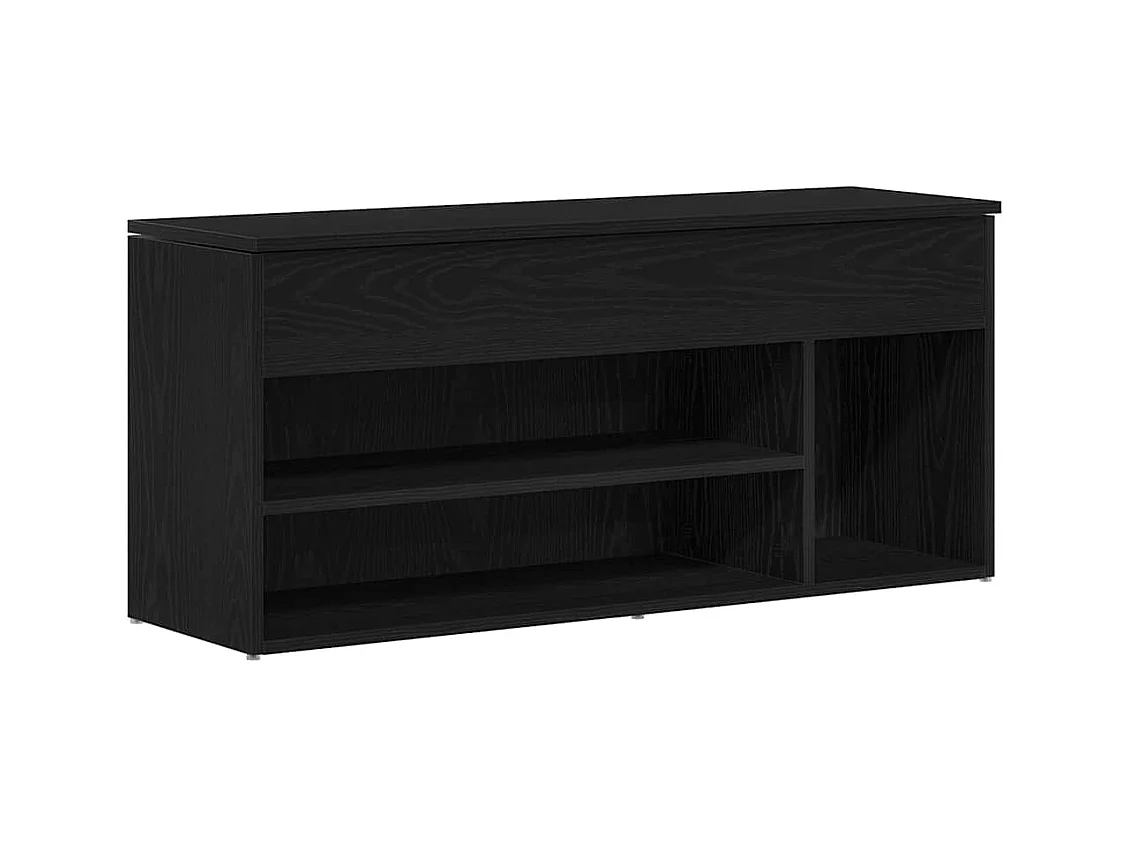 Panca portascarpe in rovere nero 102x30,5x45 cm in legno ingegnerizzato